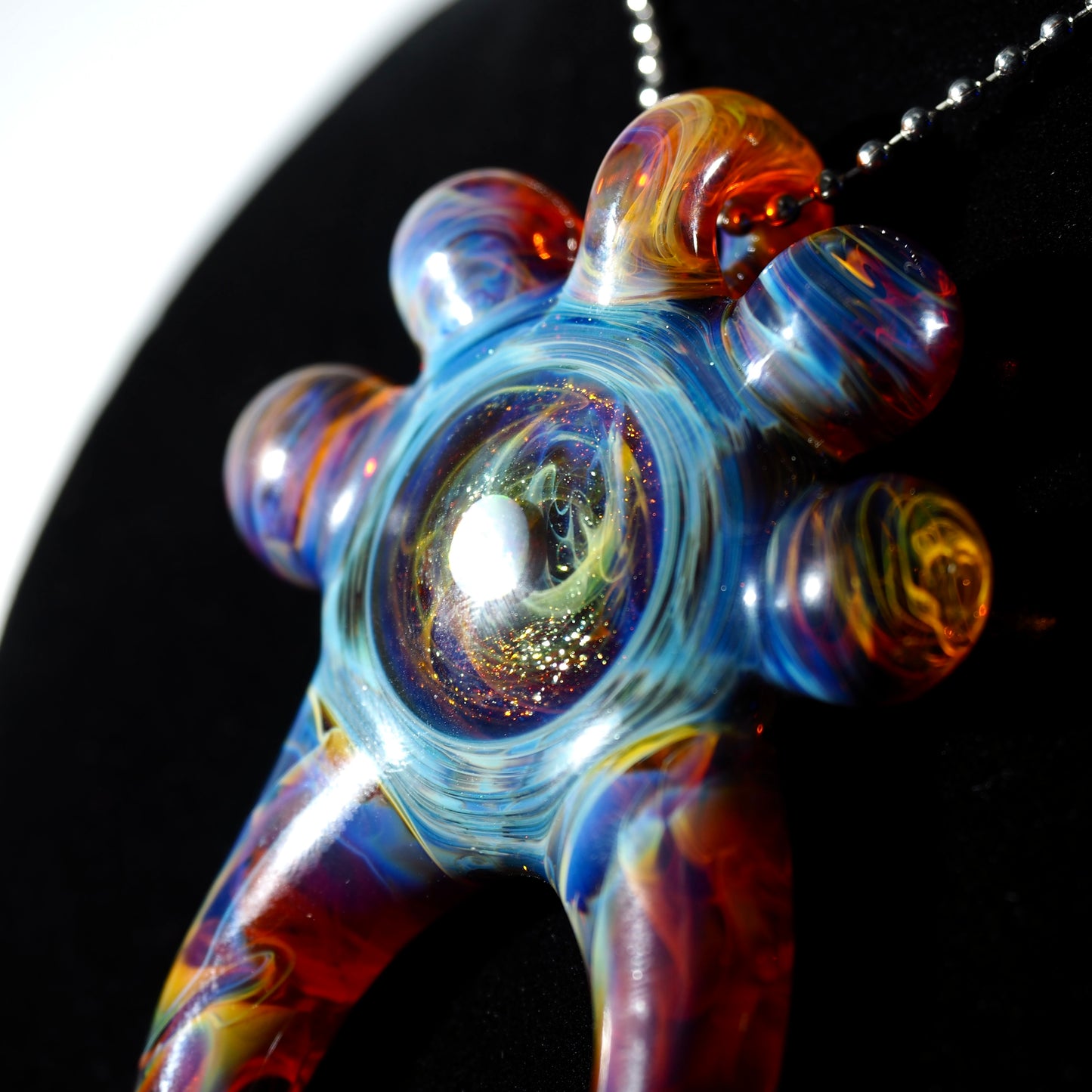 Amber Purple Horned Opal Pendant