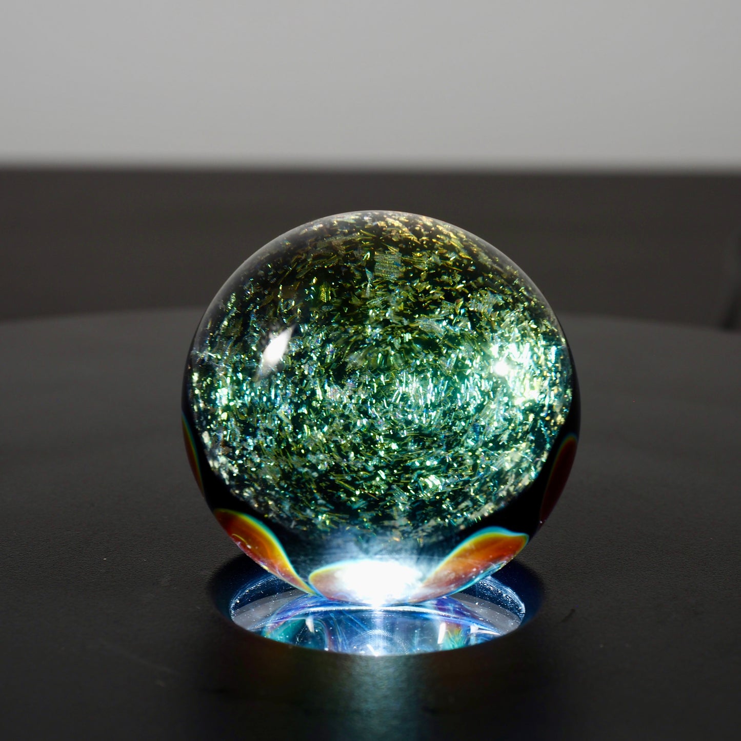 Large Marble Carb Cap Blue Sparkle