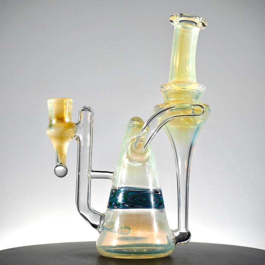 Updog Glass - Silver Fumed RBR with Blue Wig Wags