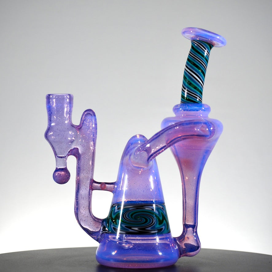 Updog Glass - Purple RBR with Blue Green Wig Wags