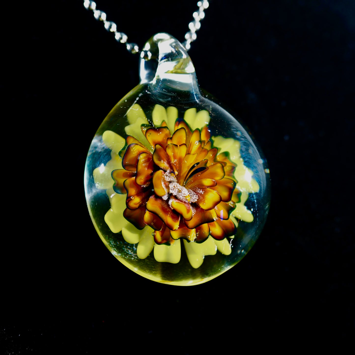 Enclosed Flower Pendant