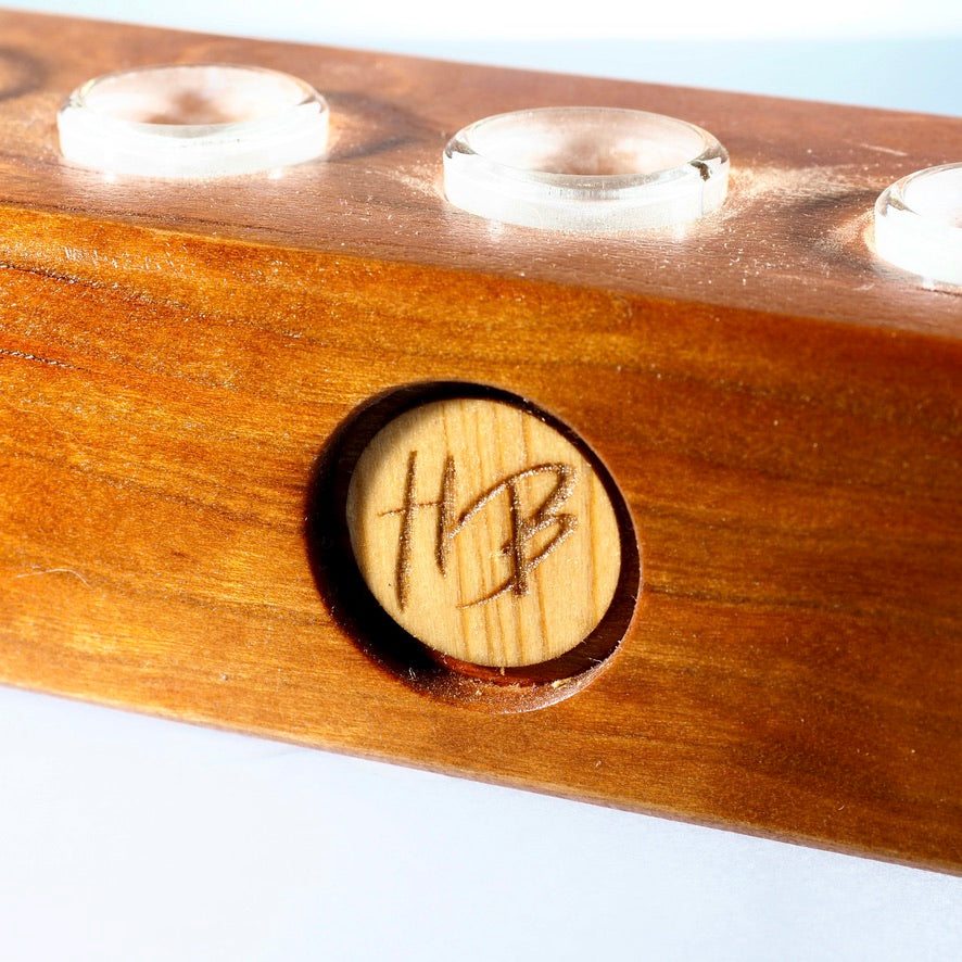 HeadyBlokCreations - 5 Joint Display - 18mm - Walnut (Marked Down - CRACKED)