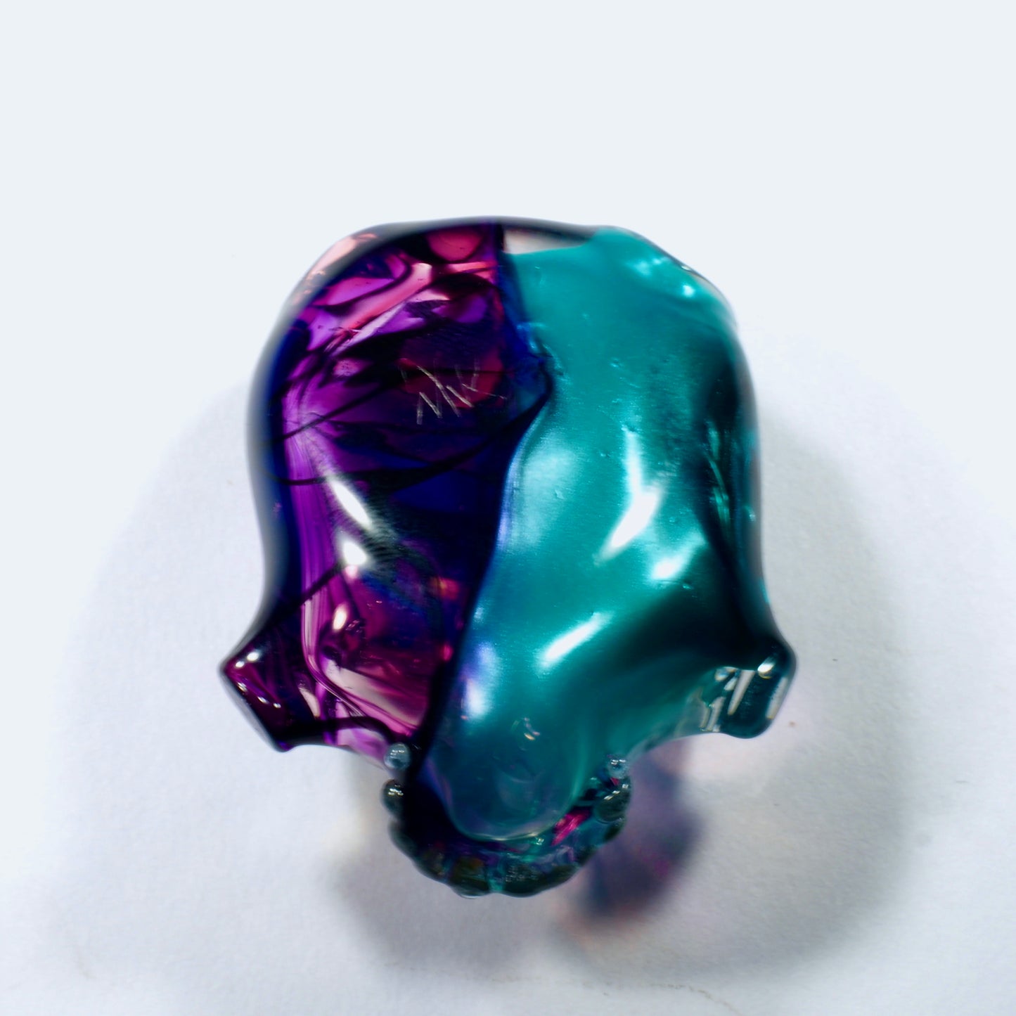 Two Faced Skulls by Warwick Glass - Neptunium Purple Stained Glass