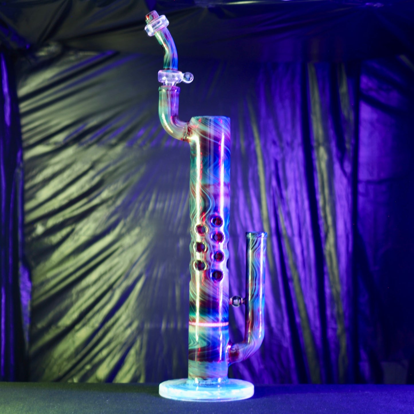 Purple and Blue Fumed Fab with Honeycomb Perc