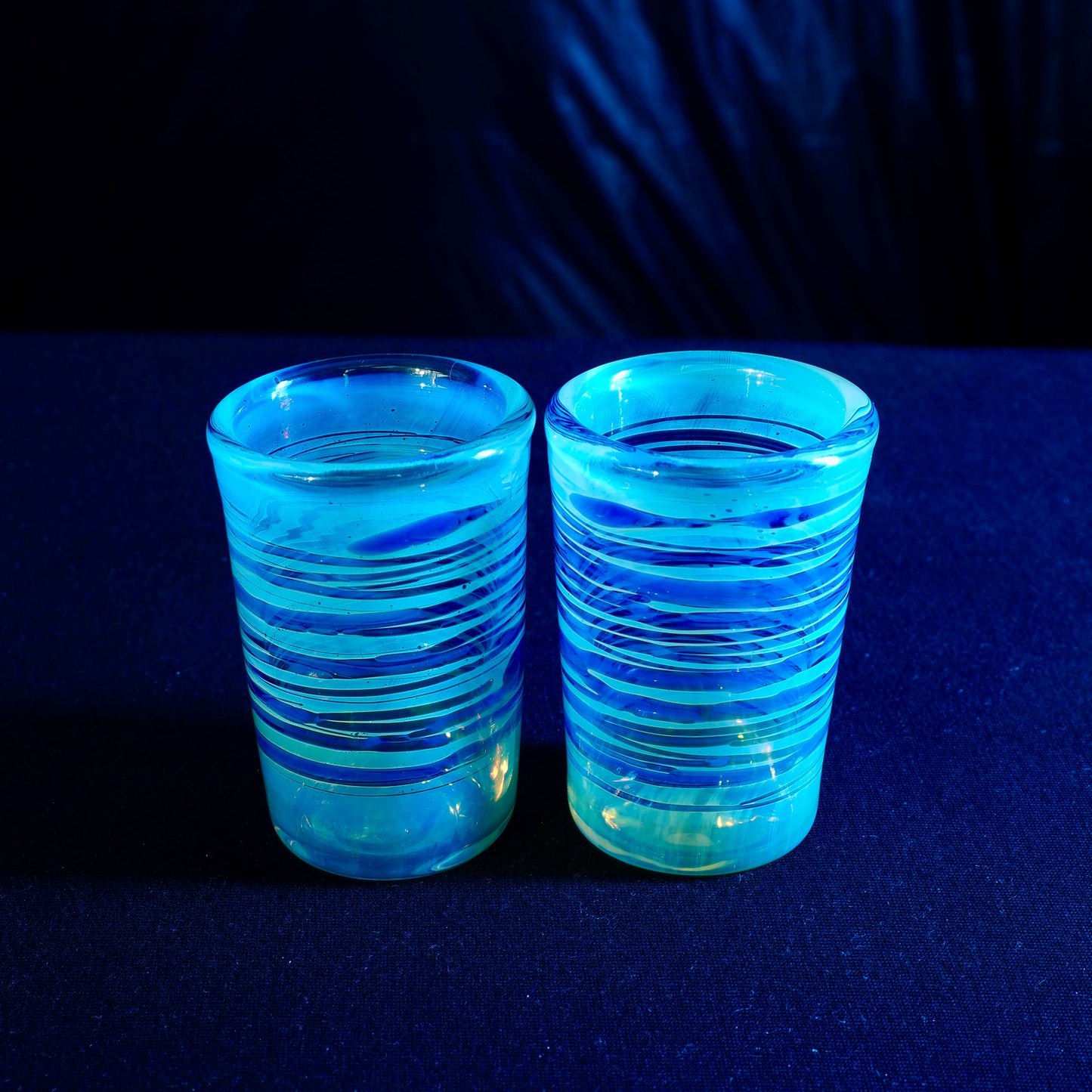 Updog Blue Stripe Fumed SHOT Glass 2pc Set