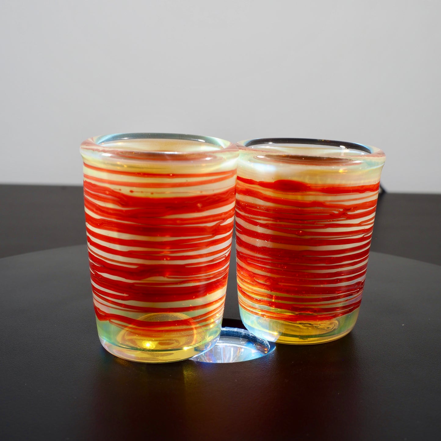 Updog Red/Orange Fumed SHOT Glass 2pc Set