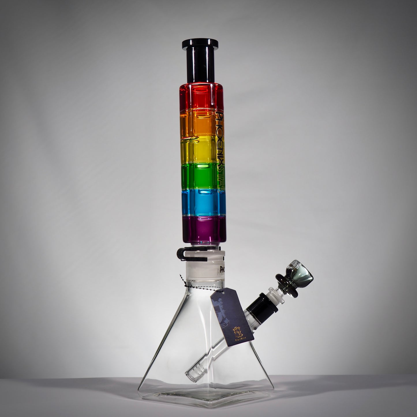 Rainbow Glycerin Pyramid Beaker Bong