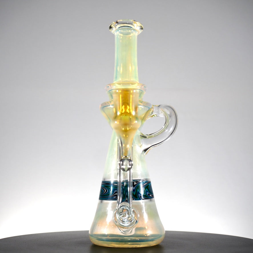 Updog Glass - Silver Fumed RBR with Blue Wig Wags