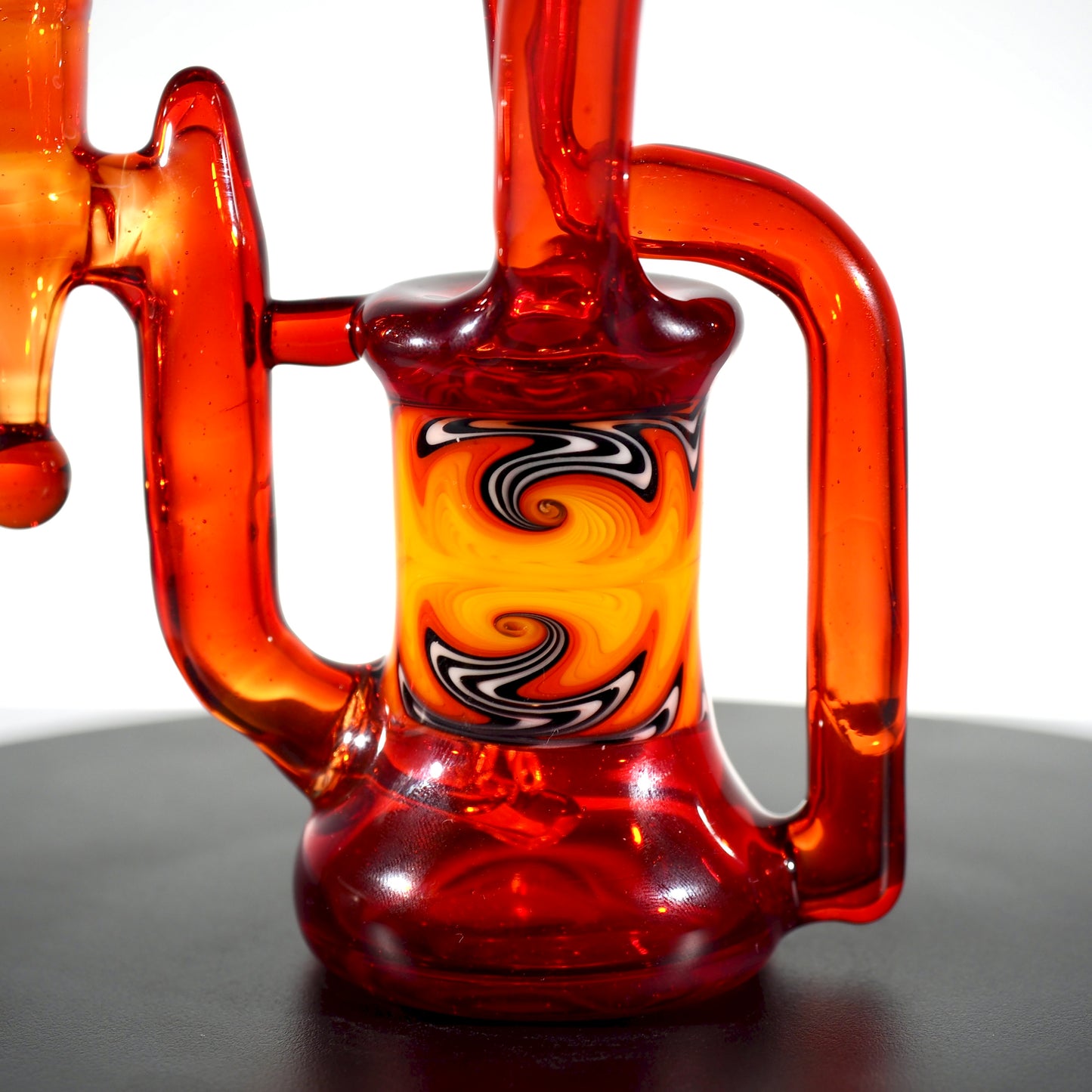 Updog Glass - Red Floating Recycler with Wig Wags
