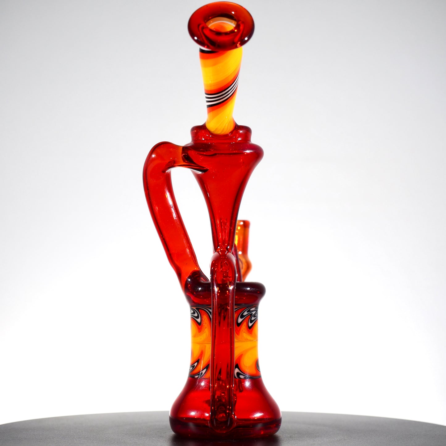 Updog Glass - Red Floating Recycler with Wig Wags