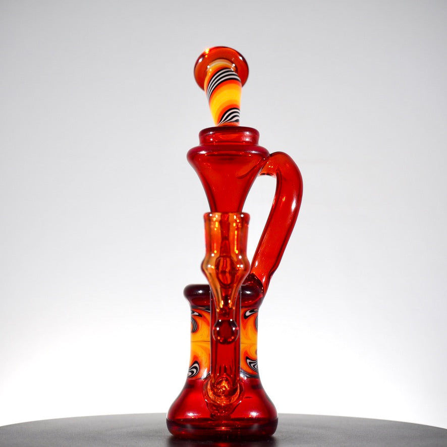Updog Glass - Red Floating Recycler with Wig Wags