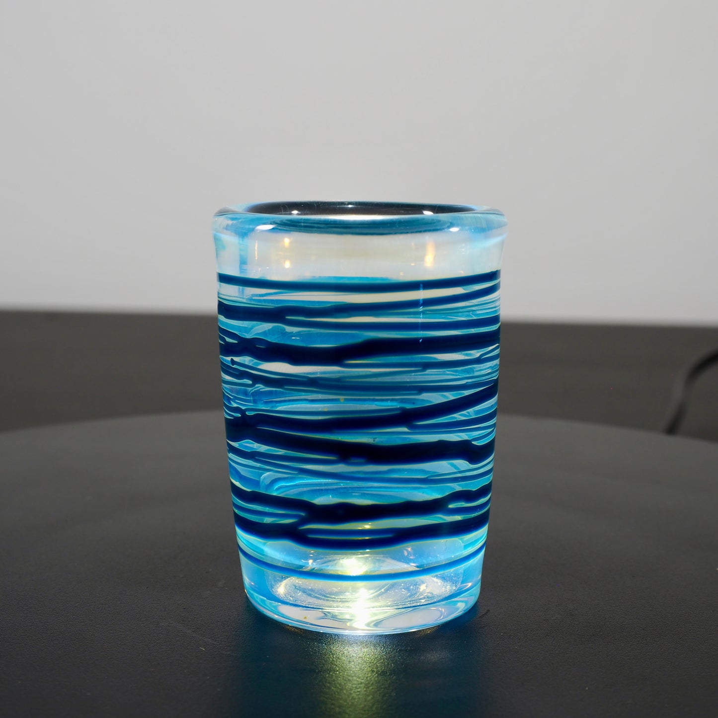 Updog Silver/Blue Stripe Fumed SHOT Glass 2pc Set