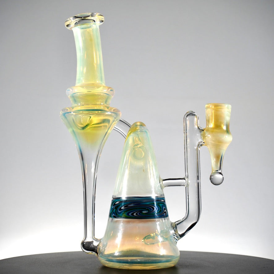 Updog Glass - Silver Fumed RBR with Blue Wig Wags