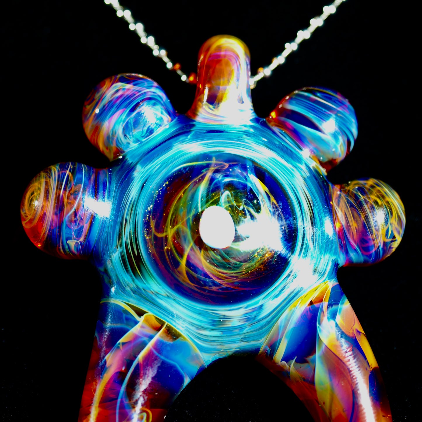 Amber Purple Horned Opal Pendant