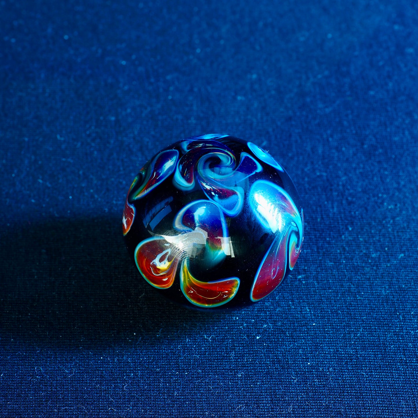 Large Marble Carb Cap Blue Sparkle