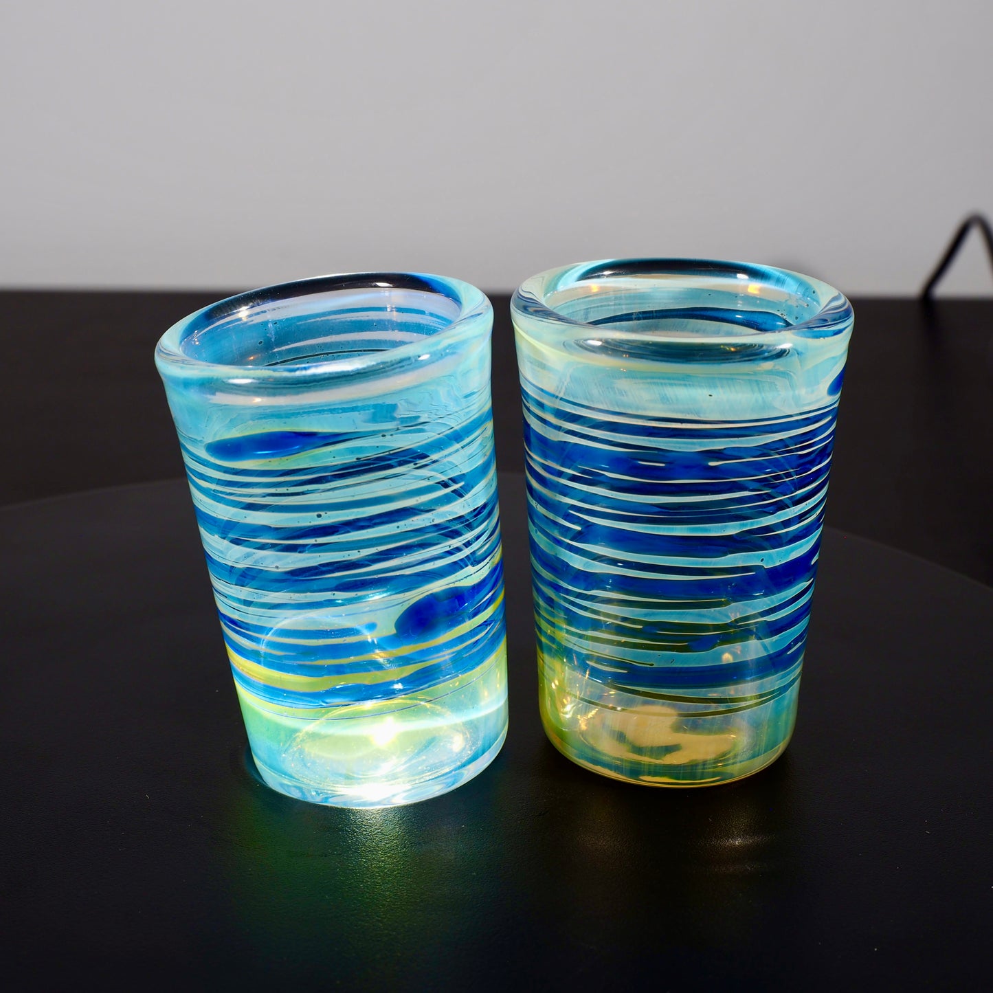 Updog Blue Stripe Fumed SHOT Glass 2pc Set