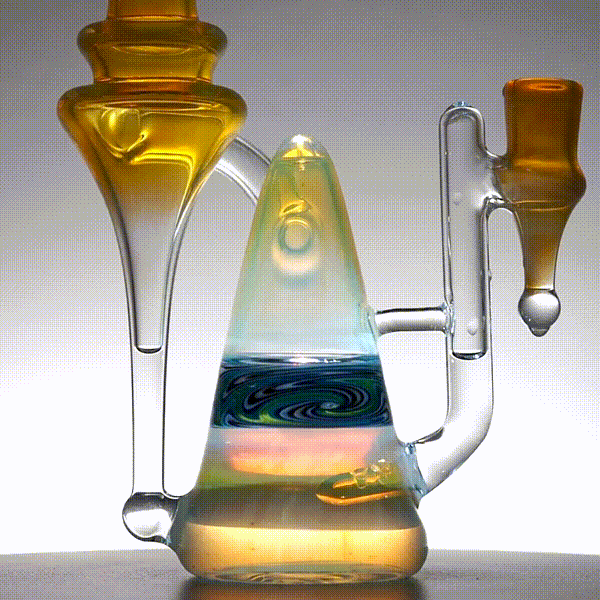 Updog Glass - Silver Fumed RBR with Blue Wig Wags