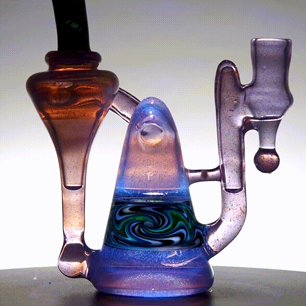 Updog Glass - Purple RBR with Blue Green Wig Wags