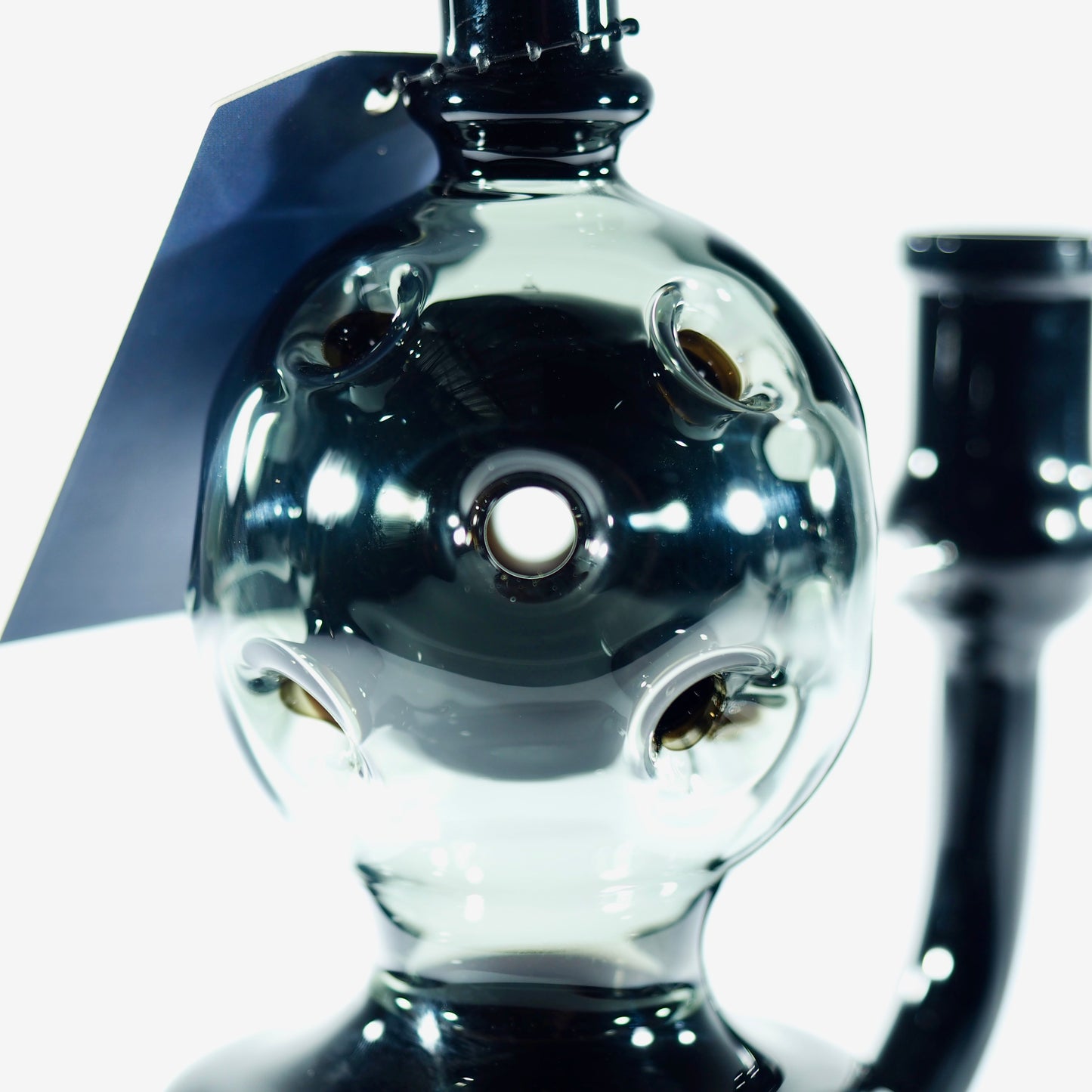 8" Mini Dab Rig Swiss Perc Ball Shape - Black