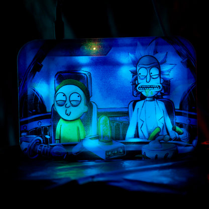 LED Light Up Rolling Tray - Rick & Morty Designs