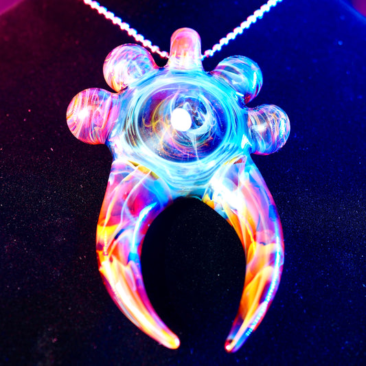 Amber Purple Horned Opal Pendant