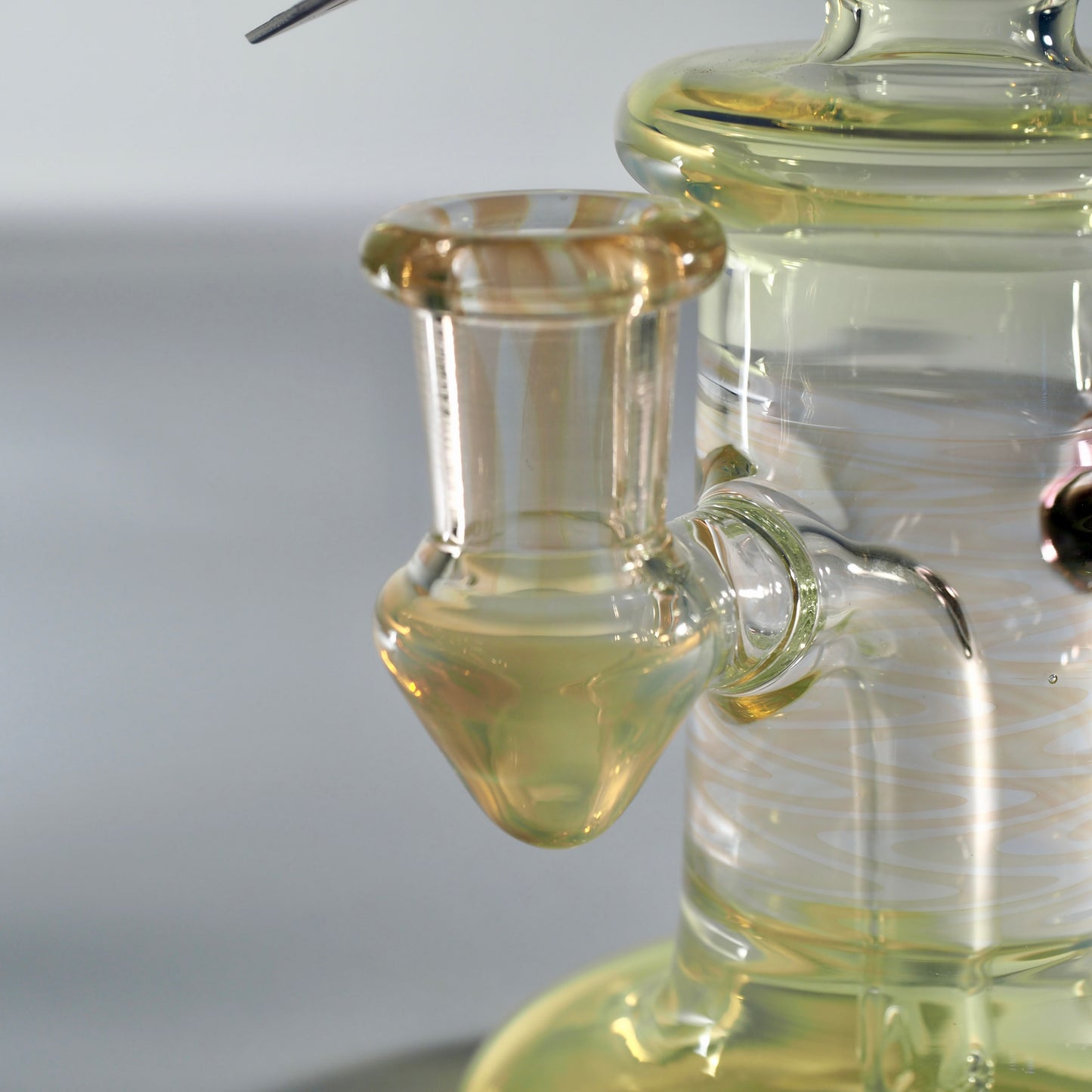 5.5" Silver and gold fumed glass recycler