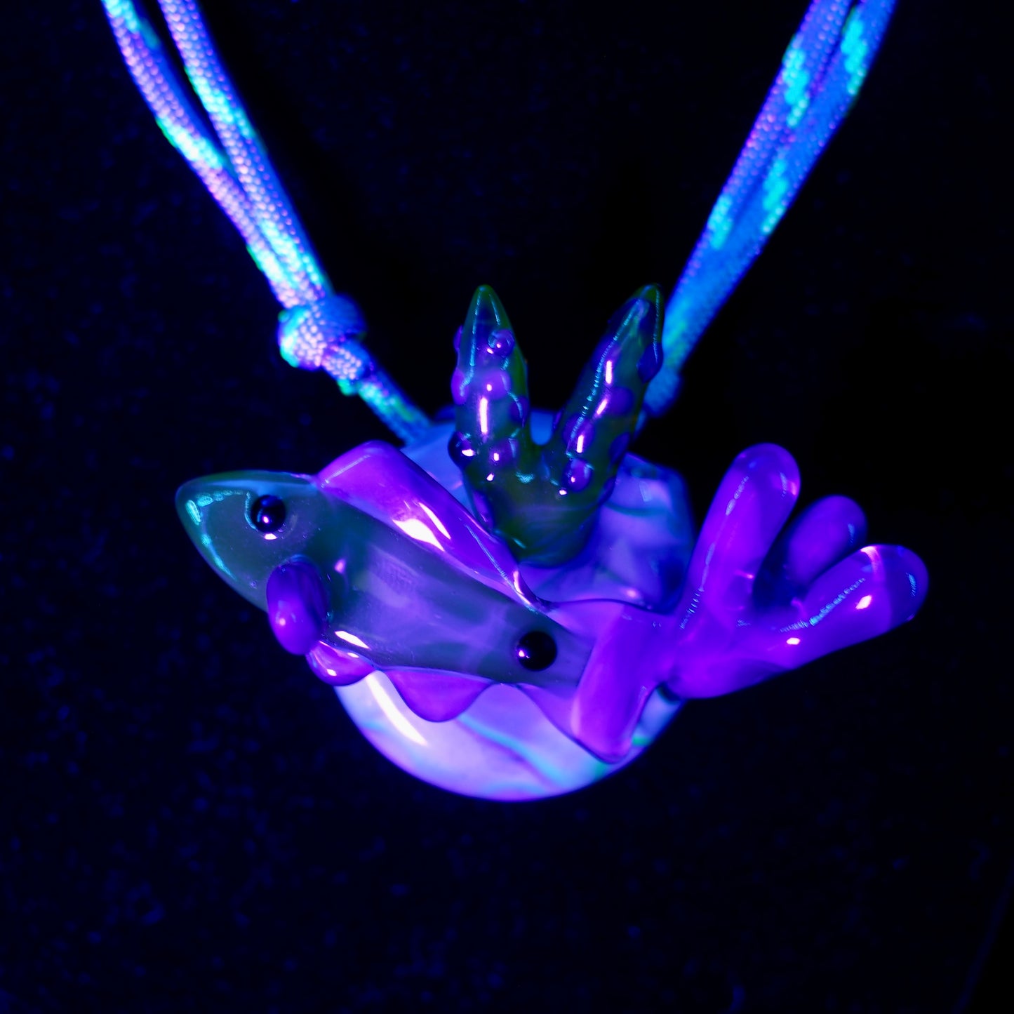 Reef Fish Pendant - Purple/Yellow (UV)