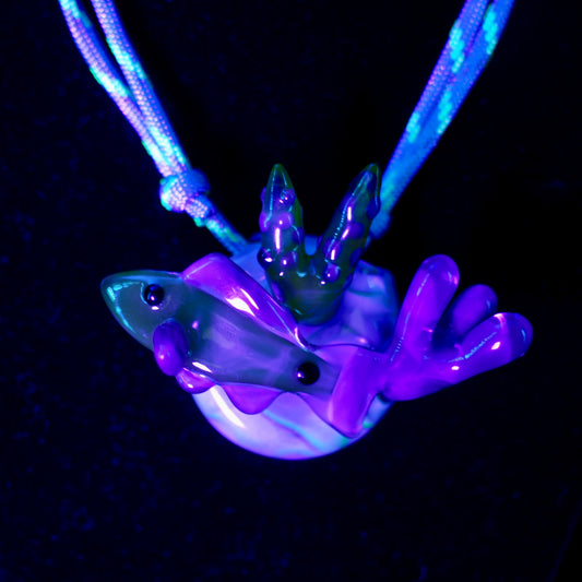 Reef Fish Pendant - Purple/Yellow (UV)