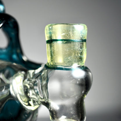 Slurm Snob Glass - Dino Rig Blue with Yellow CFL Teeth