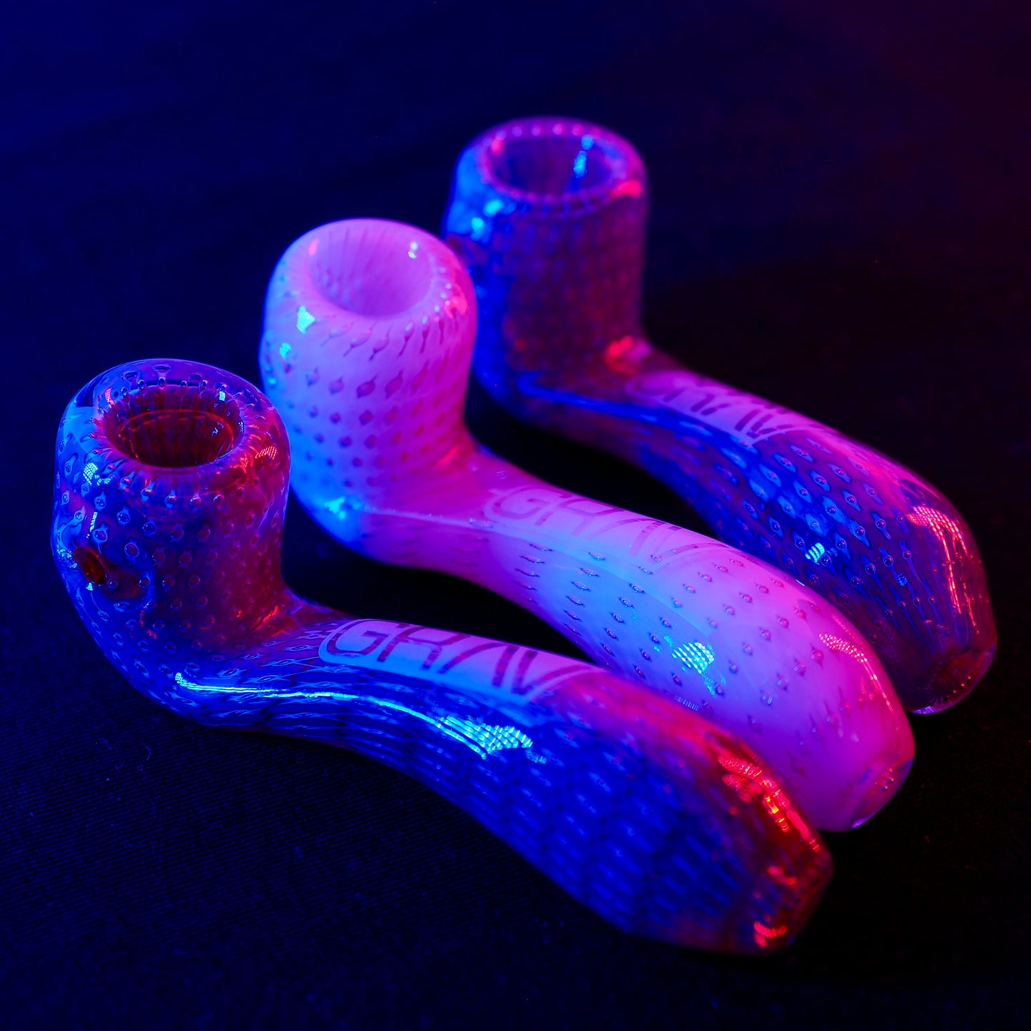 GRAV Glass Hand Pipe - Bubble Trap & Silver Fume