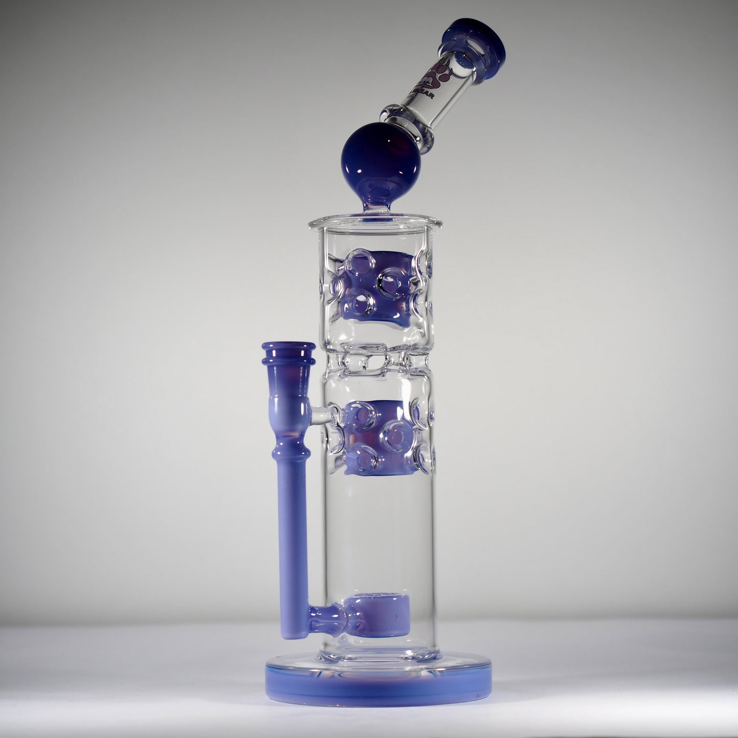 Calibear Premium Sidecar Straight Fab Glass Bong With Flower of Life Perc