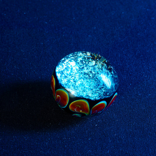Large Marble Carb Cap Blue Sparkle