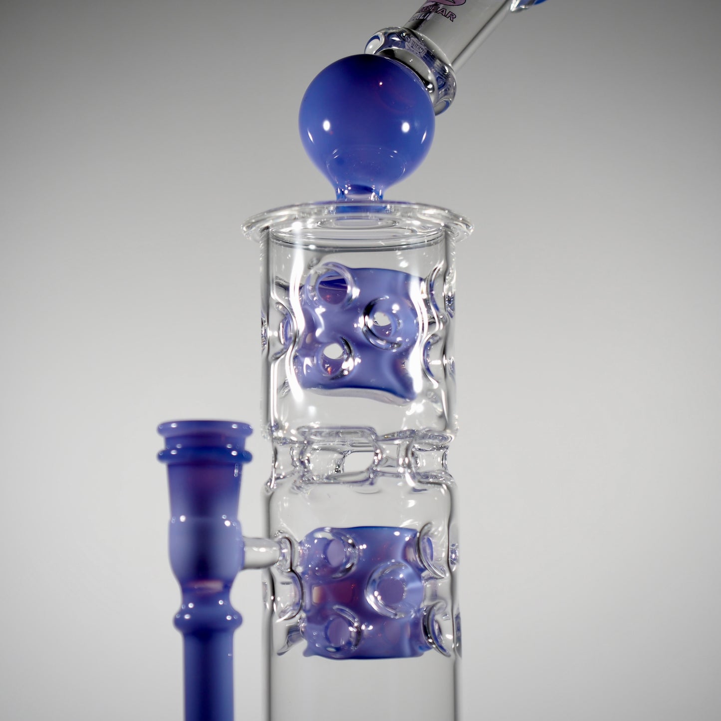 Calibear Premium Sidecar Straight Fab Glass Bong With Flower of Life Perc