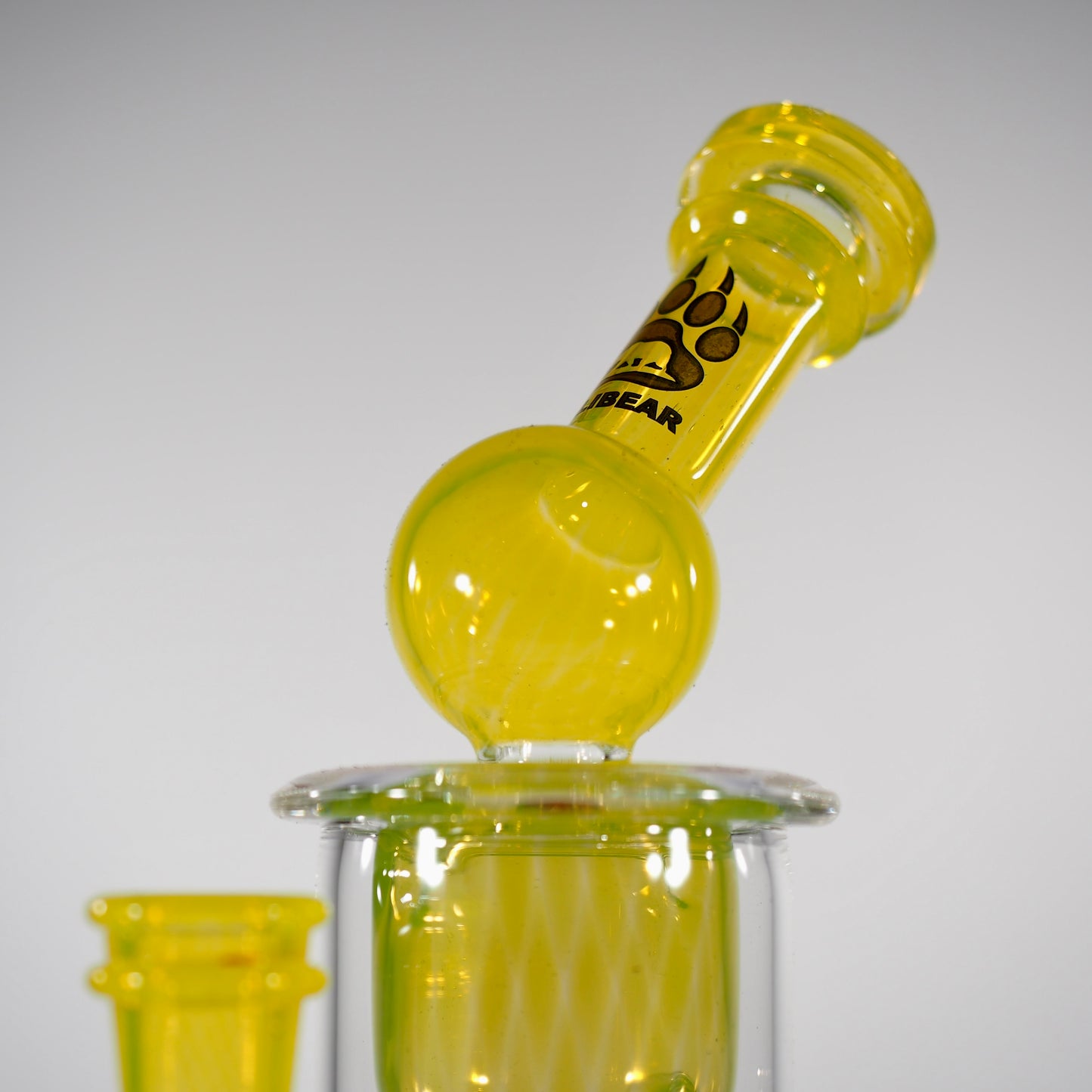 Calibear Kickback Straight Fab Torus Dab Rig | 8.5" Opal-Encased Glass Rig with Seed of Life Perc