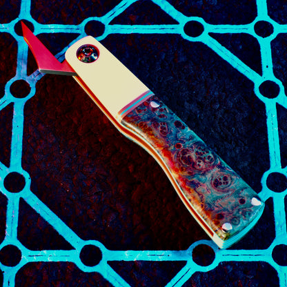 Kal Hooto Creations - Heady Folds Dab Tool (Ocean Stabilised Wood)