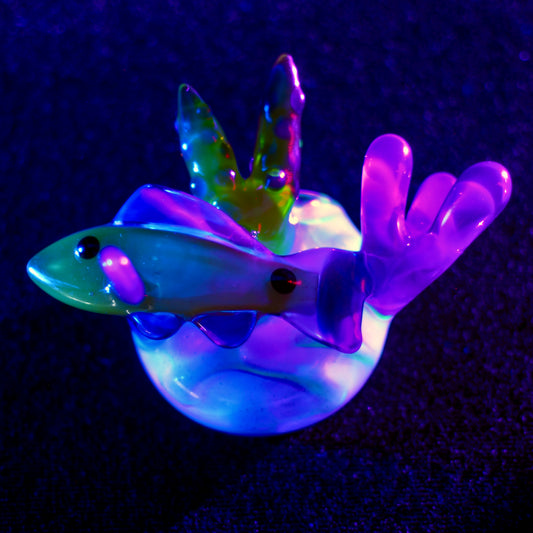 Reef Fish Pendant - Purple/Yellow (UV)