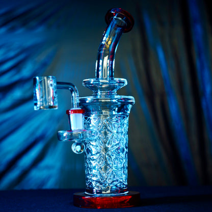 Calibear Flared Helix Carved Dab Rig Series - Red