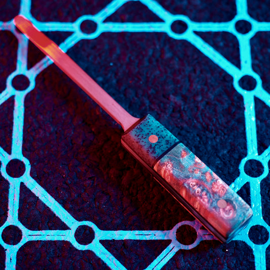 Kal Hooto Creations - The Heady Slim Dab Tool (Stabilised Cherry Wood x G10)