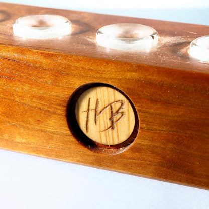 HeadyBlokCreations - 5 Joint Display - 18mm - Walnut (Marked Down - CRACKED)