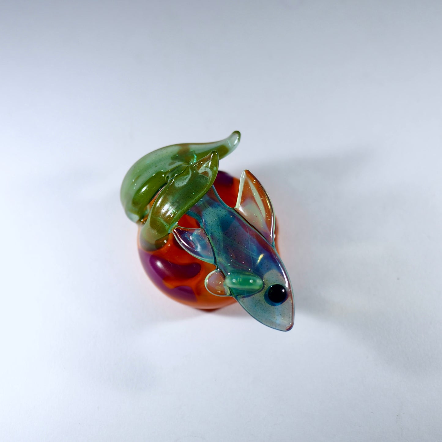Reef Fish Pendant - Orange and purple swirl (UV)
