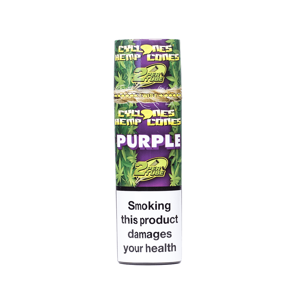 Cyclones Hemp Cones Xtra Slow - Purple - 2pc x 12