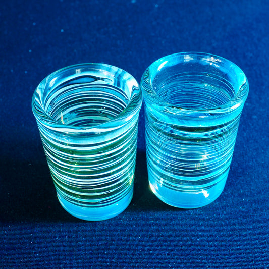 Updog Green/Blue Fumed SHOT Glass 2pc Set