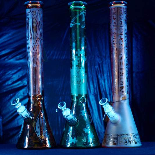 Beaker Bong - Mixed Patterns / Sandblasted