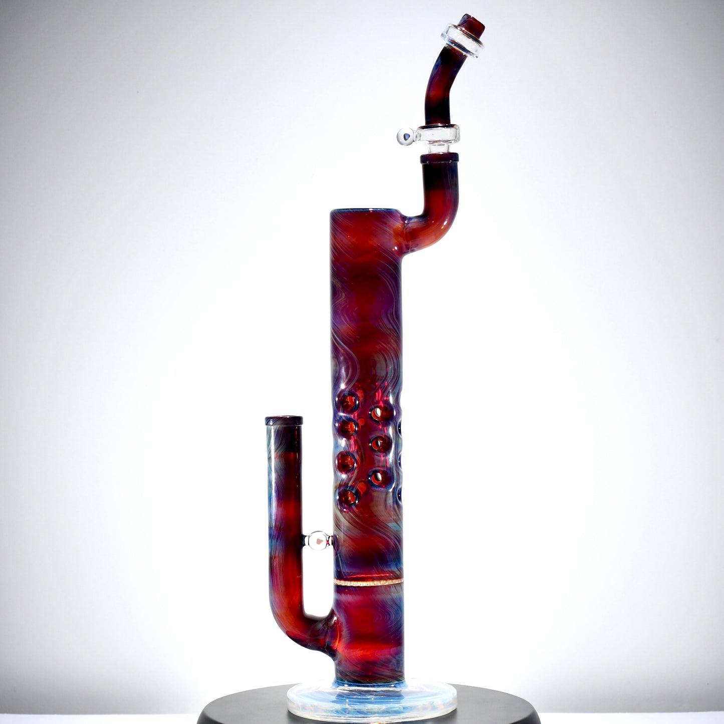 Purple and Blue Fumed Fab with Honeycomb Perc