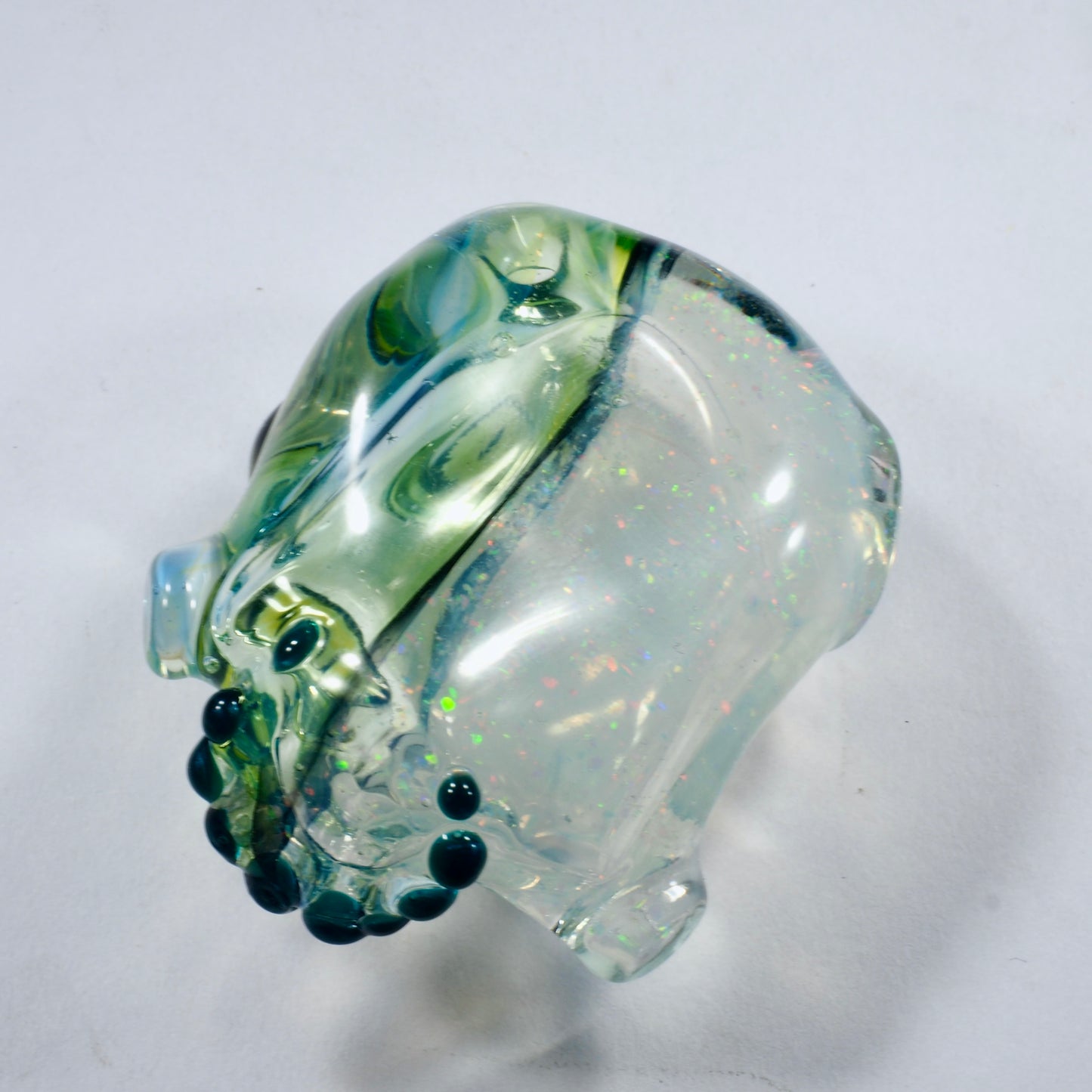 Two Faced Skulls by Warwick Glass - Ion Snake Eyes Pendant UV Reactive
