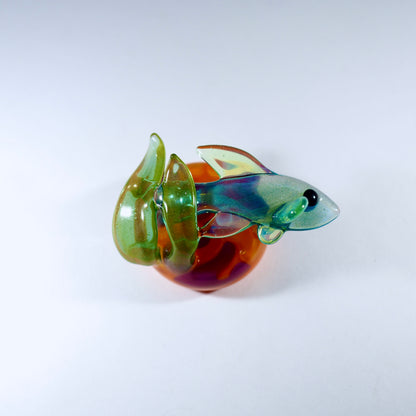 Reef Fish Pendant - Orange and purple swirl (UV)