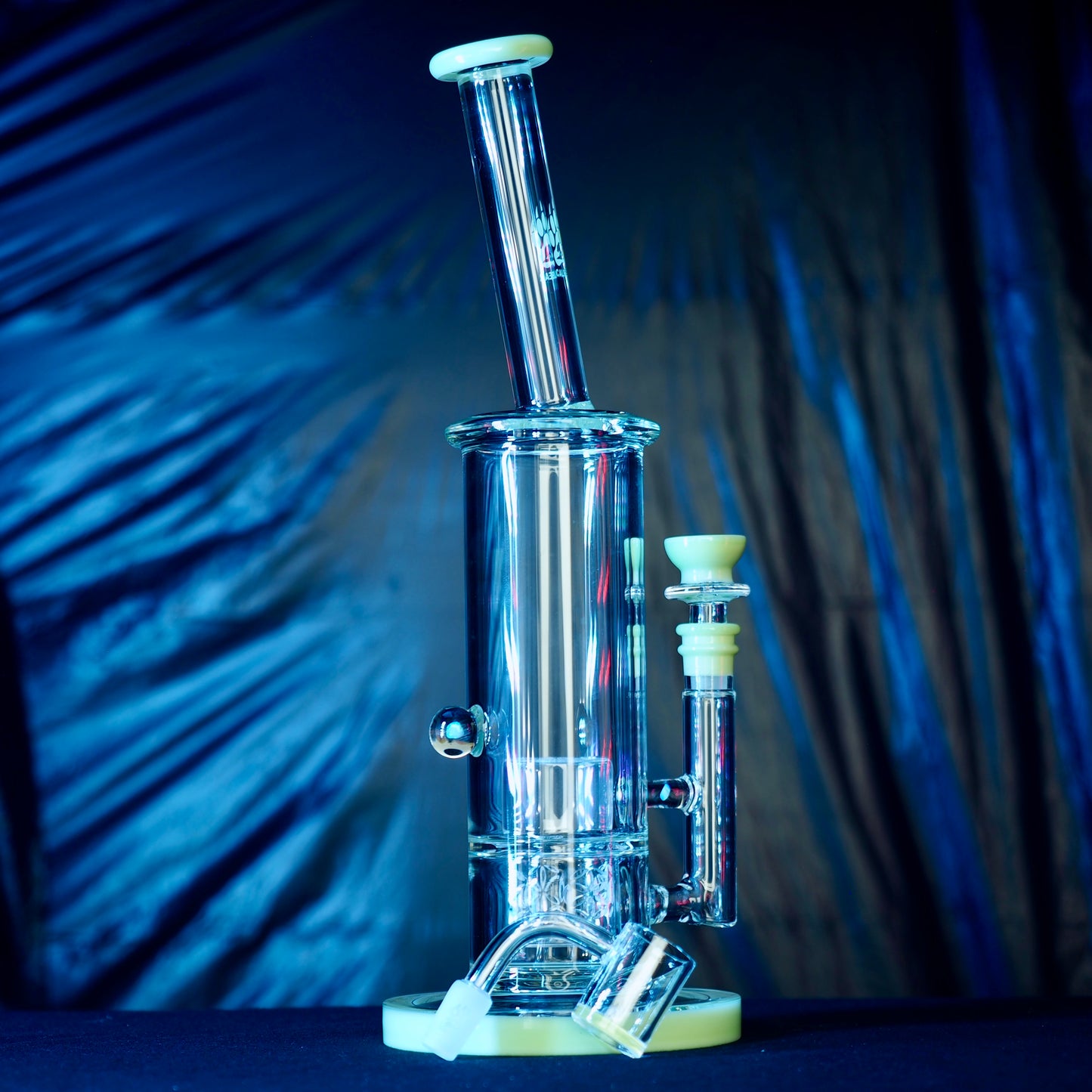 Calibear Colourful Glass Bong Set | Dual Percolator Straight Tube Bong