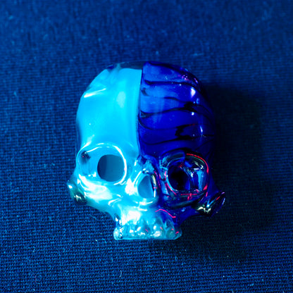 Two Faced Skulls by Warwick Glass - Neptunium Purple Stained Glass