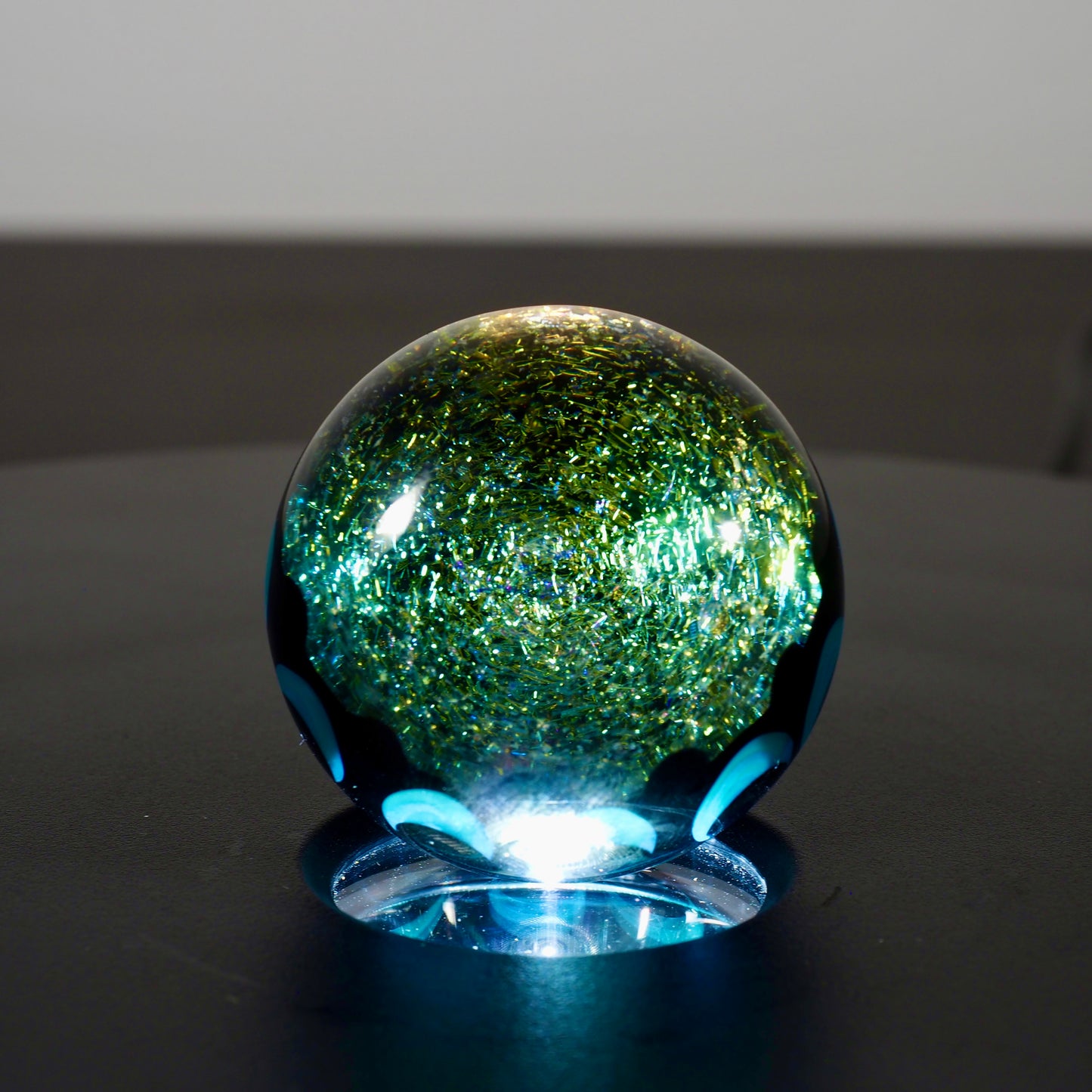 Large Marble Carb Cap Green Sparkle