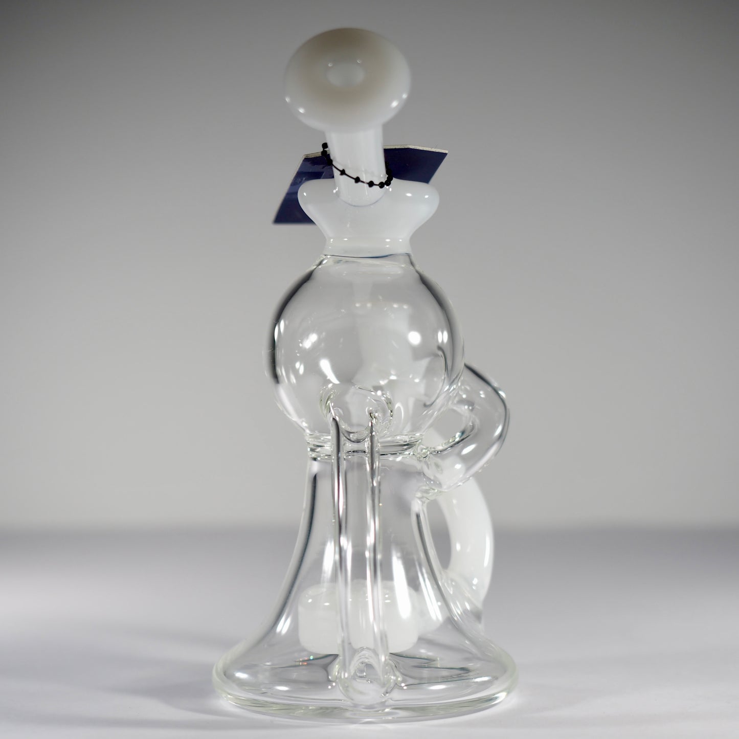 6" Dab Rig Recycler with single drain - White